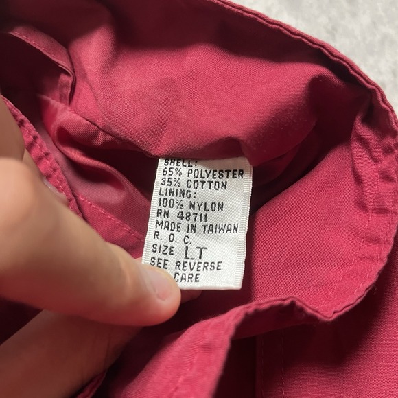 1990's Vintage Whitefish Bay Puffer Jacket Red Burgundy Fleece Lined Size Large - Picture 3 of 12